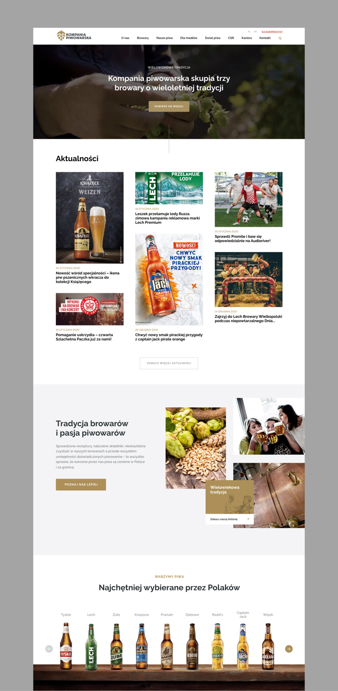 Kompania Piwowarska website. Kompania Piwowarska website.