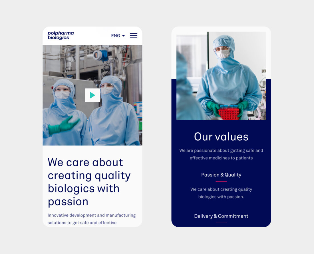 The Polpharma Biologics mobile website. The Polpharma Biologics mobile website.