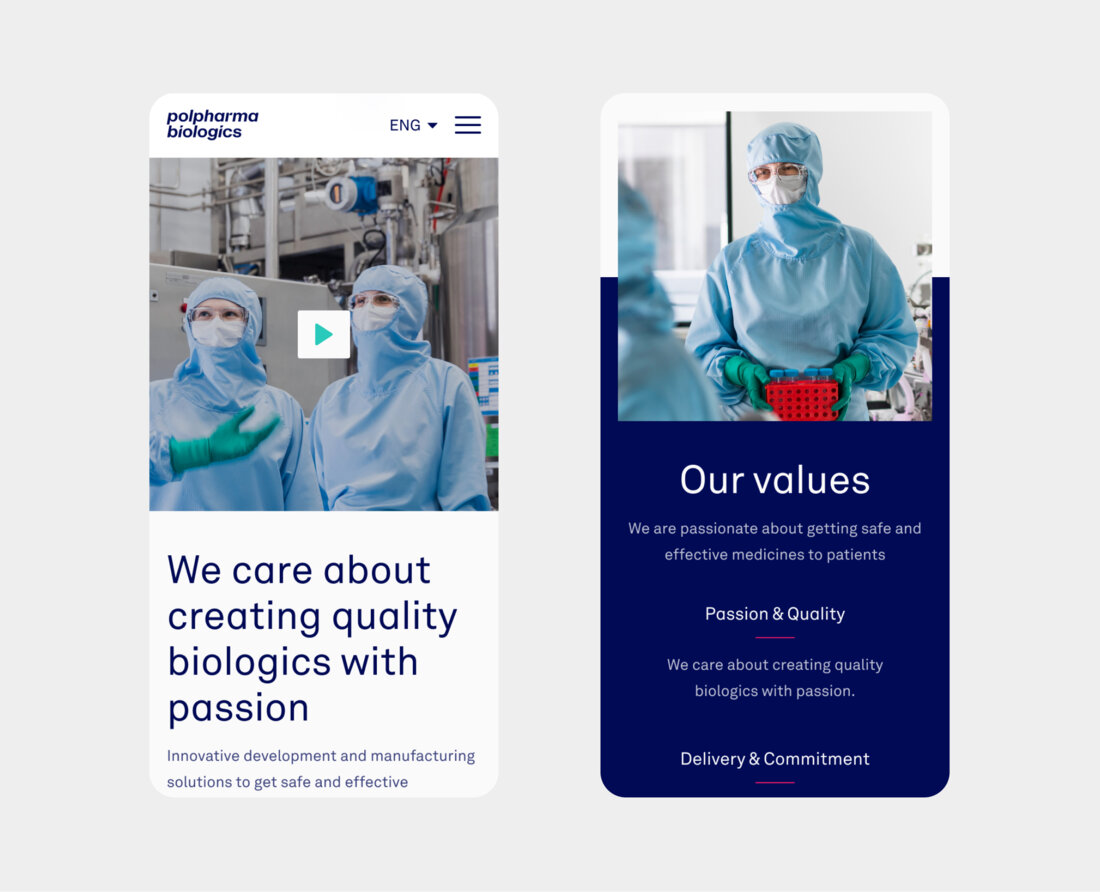 The Polpharma Biologics mobile website.