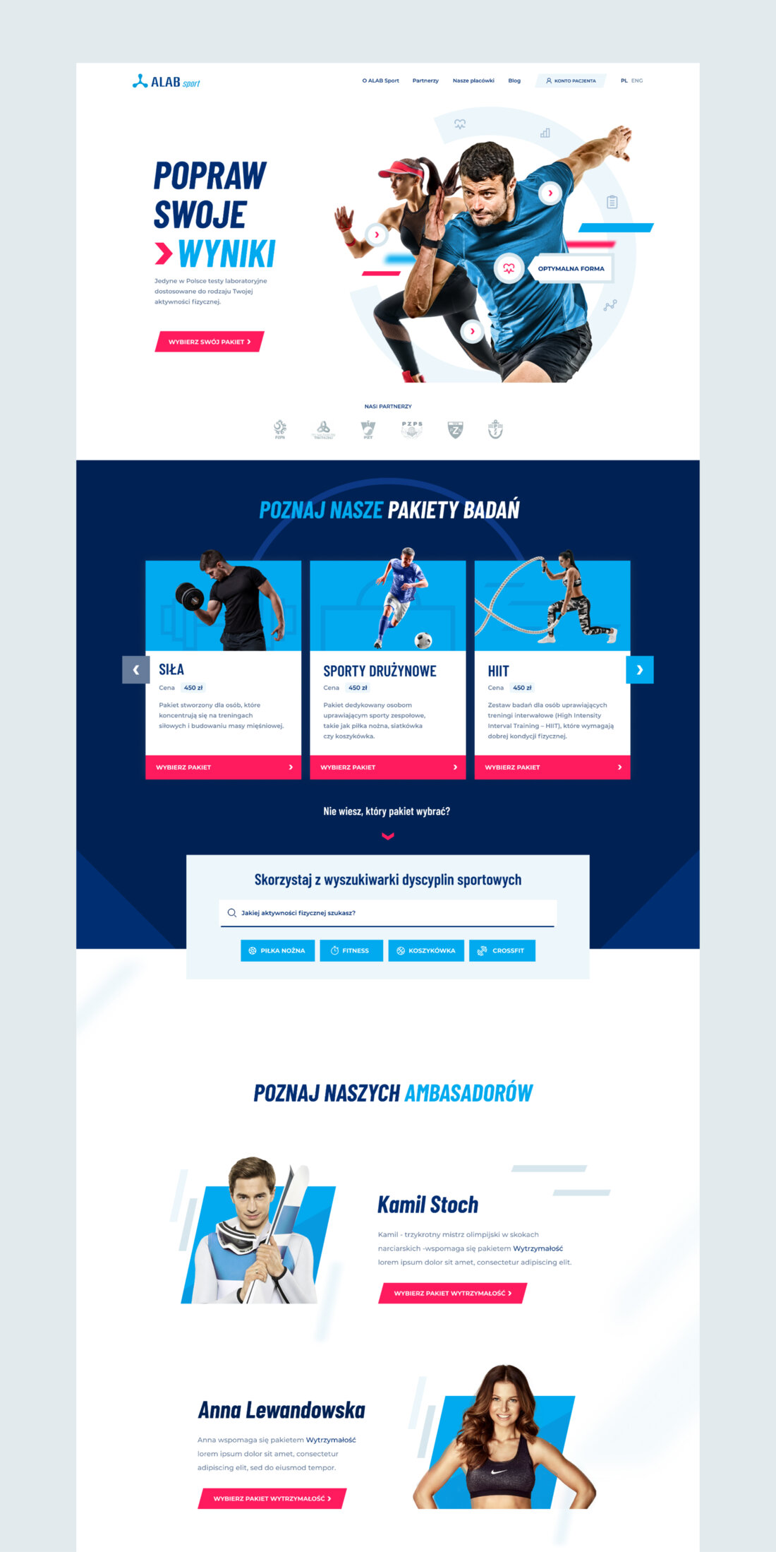 Design of ALAB Sport's website.