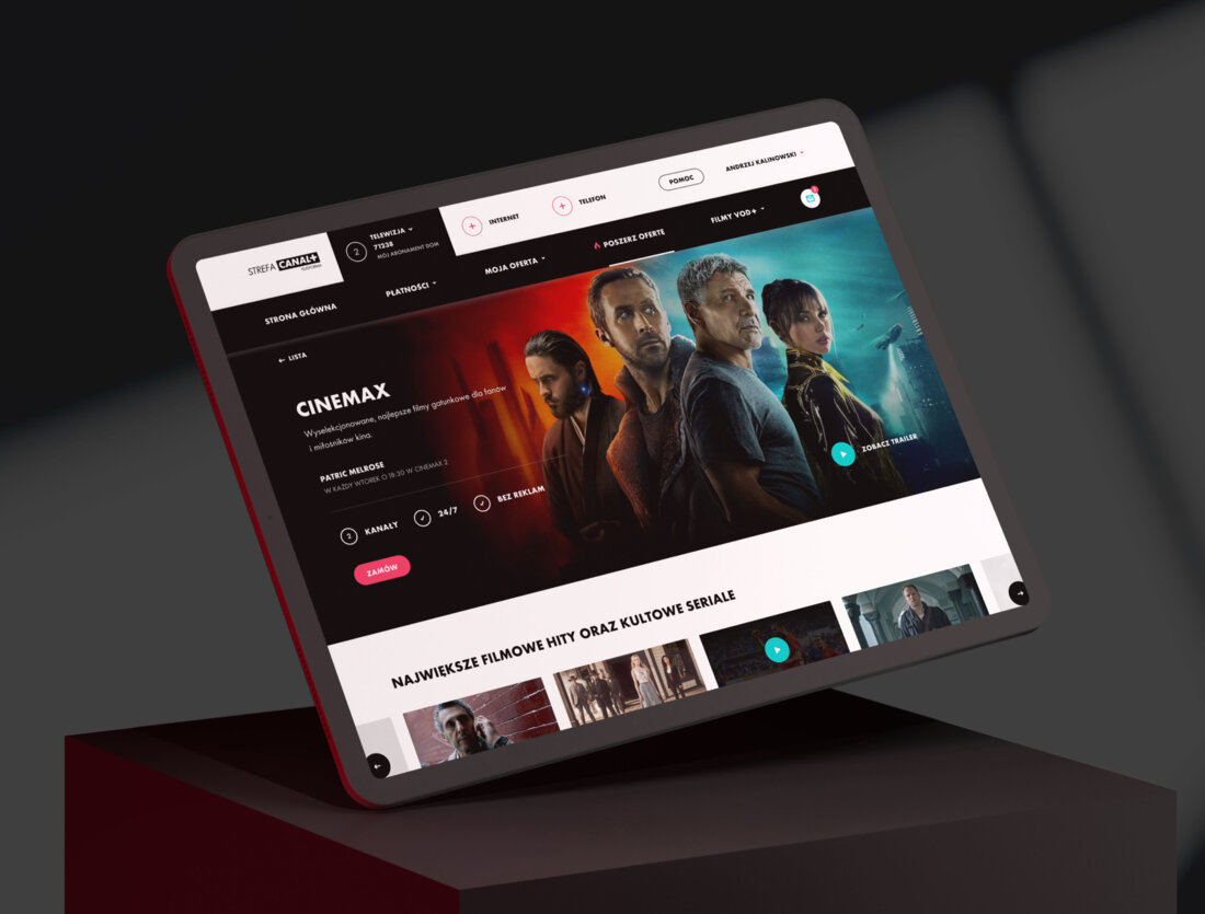 The Canal+ website. The Canal+ website.