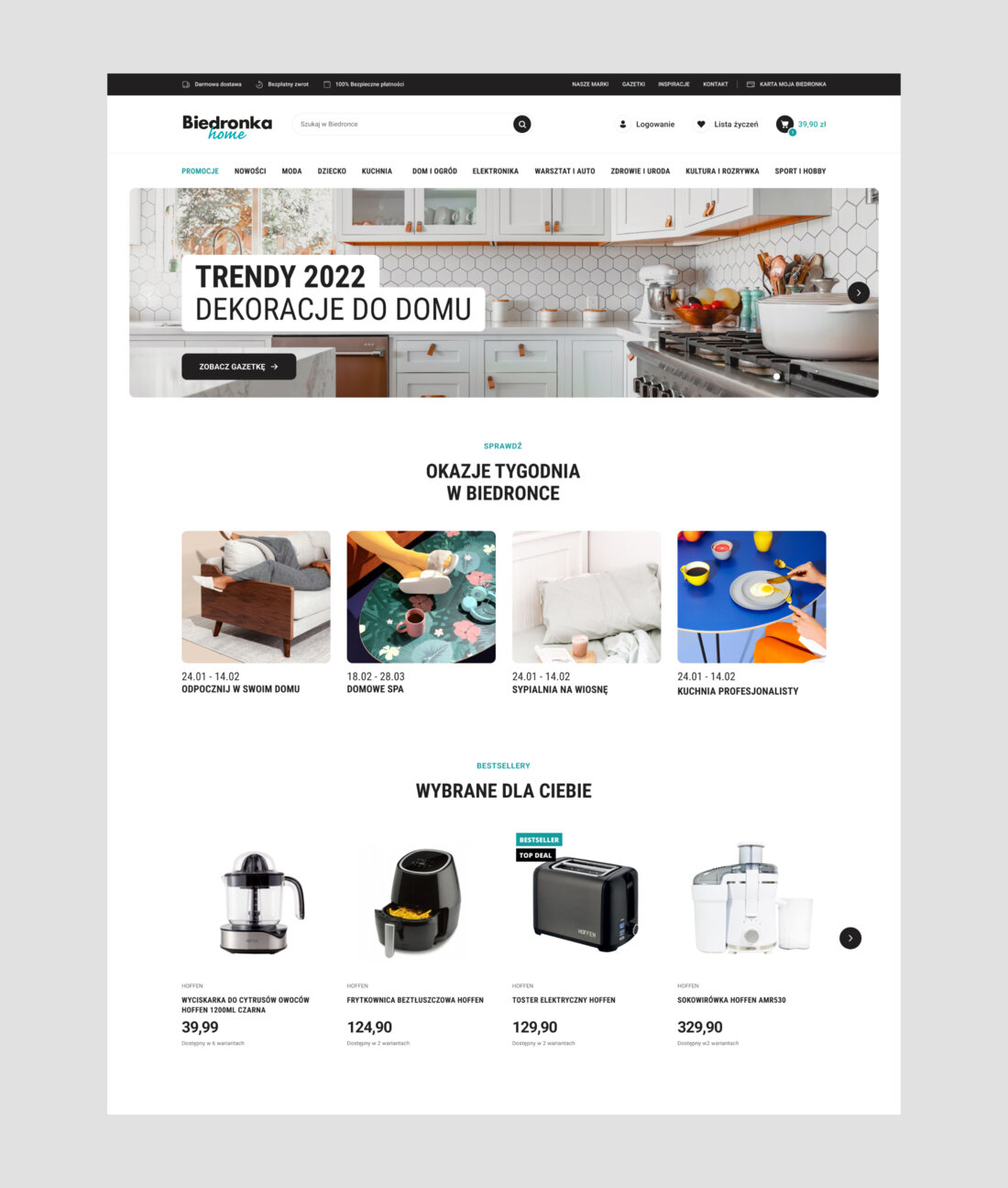 Biedronka Home's website. Biedronka Home's website.