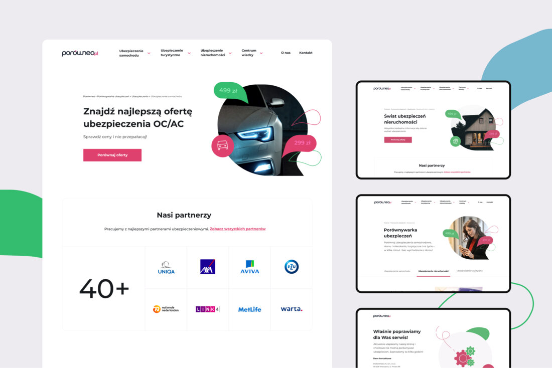 The Porówneo website. The Porówneo website.