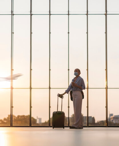 Person waiting at the airport.