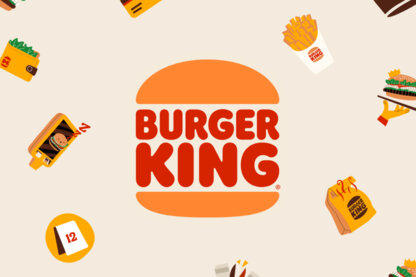The "Burger King" logo surrounded by icons from the kiosk.
