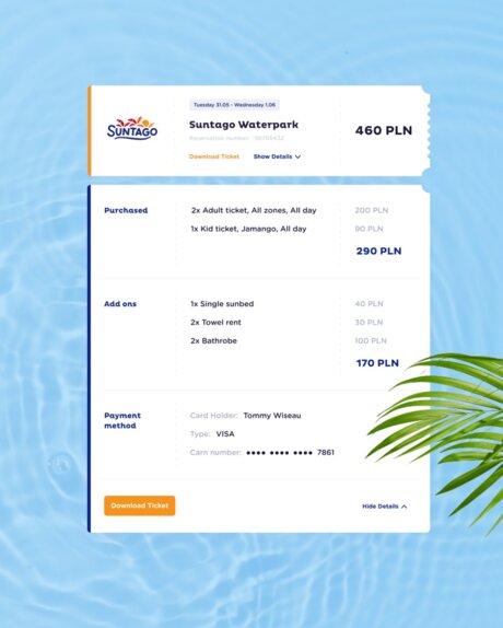 Park of Poland's checkout screen. Park of Poland's checkout screen.