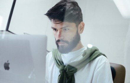 Back-end developer at work. Back-end developer at work.