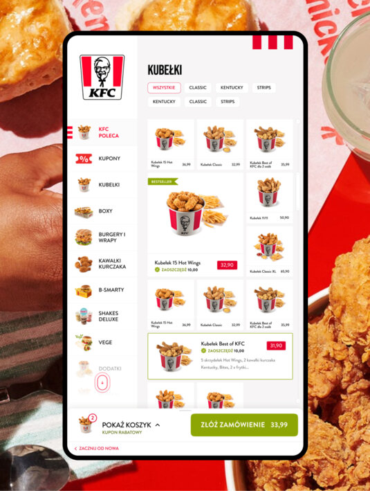 Product page from KFC's website.