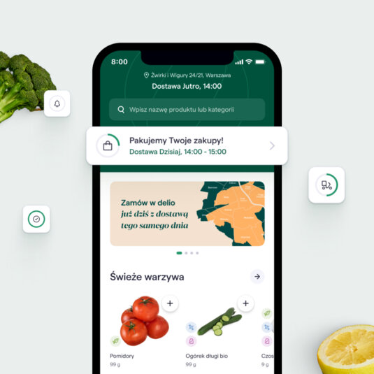 Home screen from the Delio app. Home screen from the Delio app.