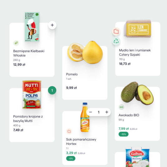 Product tiles from the Delio app. Product tiles from the Delio app.