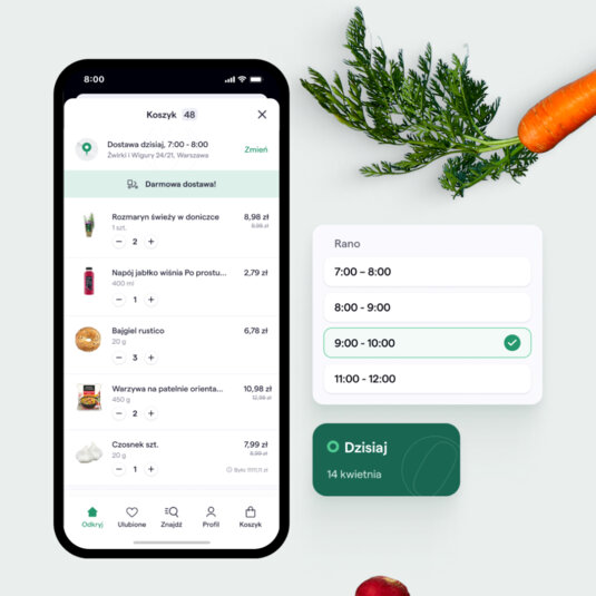 Cart screen from the Delio app. Cart screen from the Delio app.