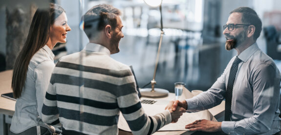 Bankers making a deal. Bankers making a deal.