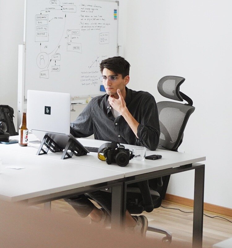 A Flying Bisons developer at work. A Flying Bisons developer at work.